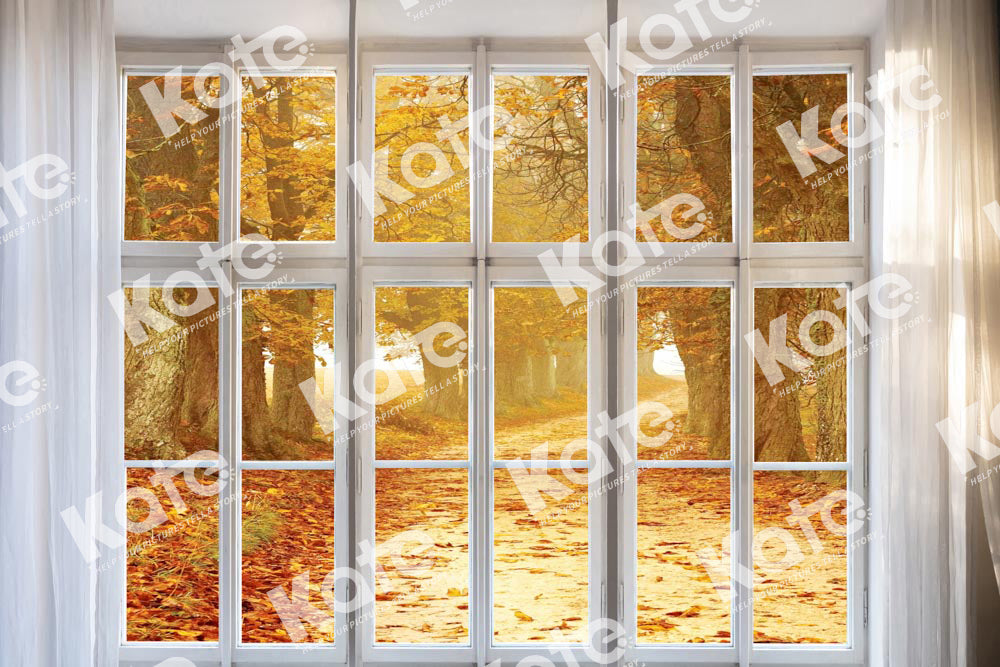 Kate Autumn Scenery Window Backdrop Designed by Chain Photography - Kate Backdrop AU