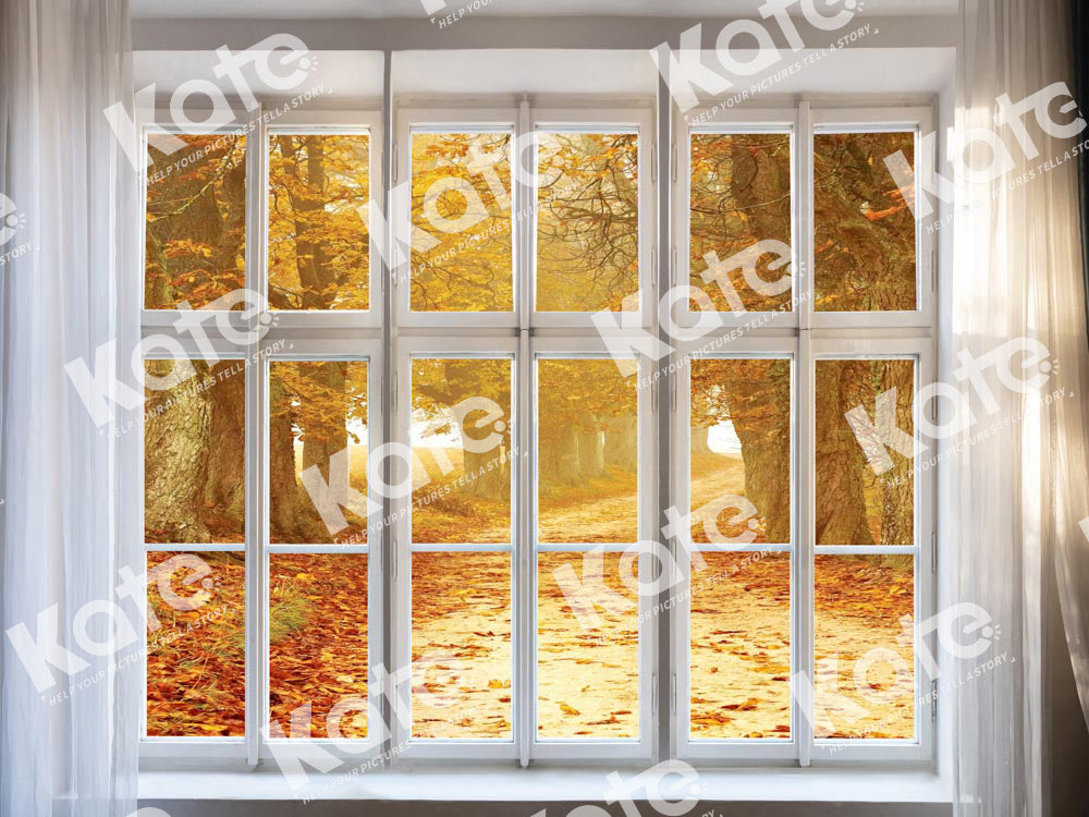 Kate Autumn Scenery Window Backdrop Designed by Chain Photography - Kate Backdrop AU