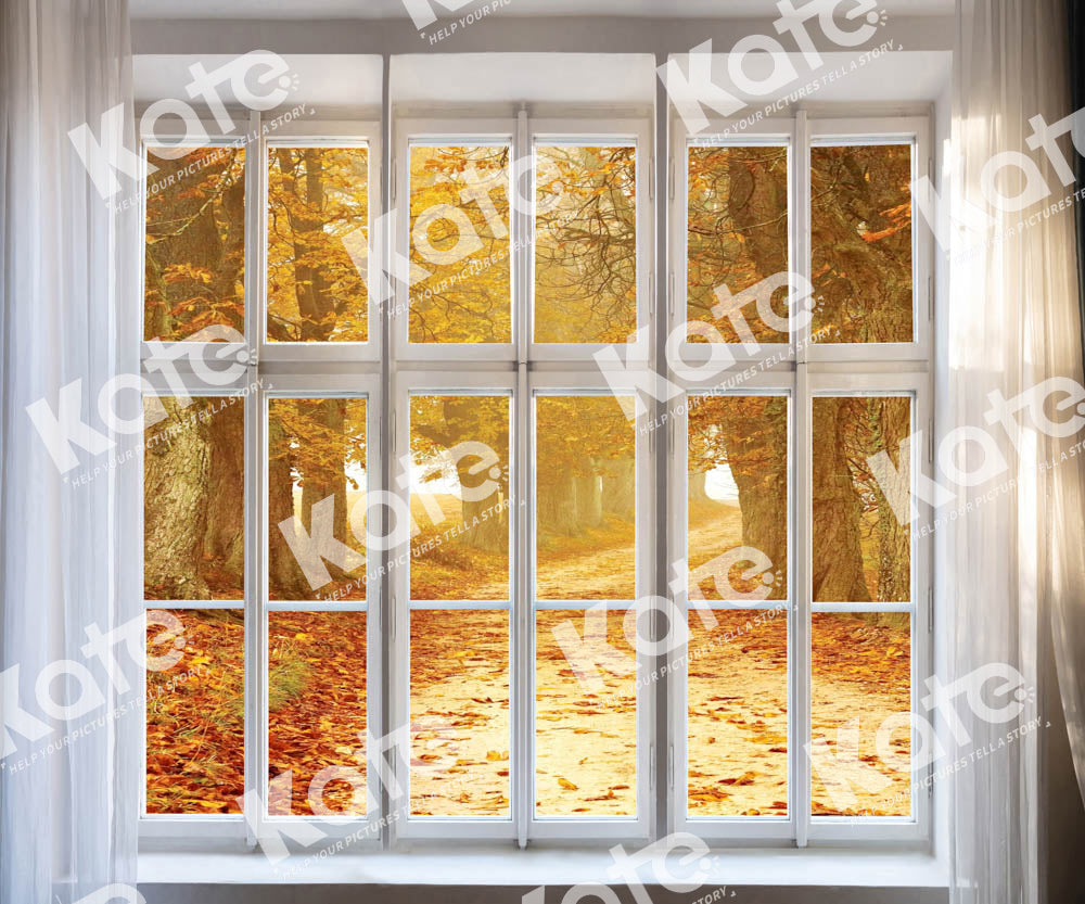 Kate Autumn Scenery Window Backdrop Designed by Chain Photography - Kate Backdrop AU