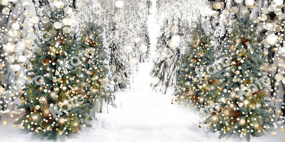 Kate Winter Snow Backdrop Forest Bokeh Designed by Chain Photography