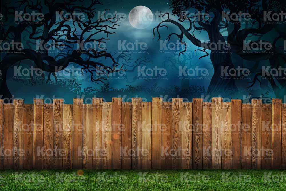 Kate Halloween Backdrop Grass Yard Night Designed by Chain Photography