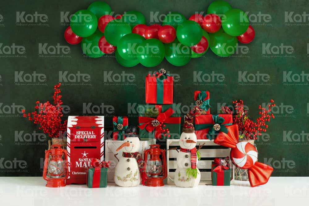 Kate Balloon Green Wall Backdrop Christmas Designed by Emetselch