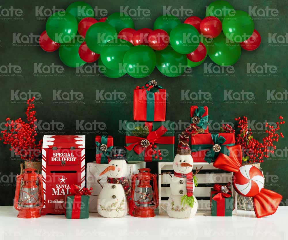 Kate Balloon Green Wall Backdrop Christmas Designed by Emetselch