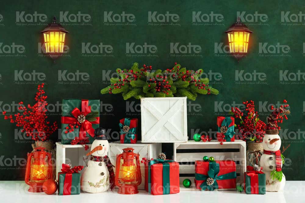 Kate Christmas Atmosphere Backdrop Green Wall Candy Gift Designed by Emetselch