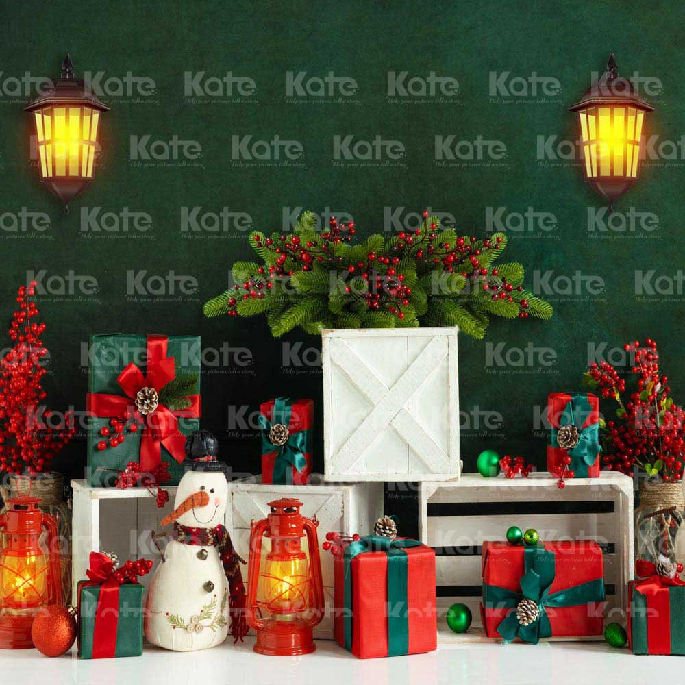 Kate Christmas Atmosphere Backdrop Green Wall Candy Gift Designed by Emetselch