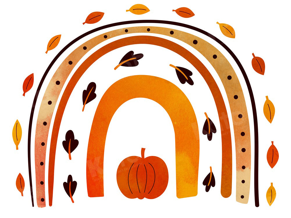 Kate Autumn Pumpkin Rainbow Backdrop Boho for Photography - Kate Backdrop AU