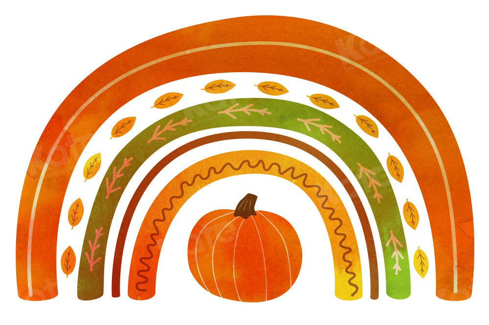 Kate Autumn Pumpkin Rainbow Backdrop for Photography - Kate Backdrop AU