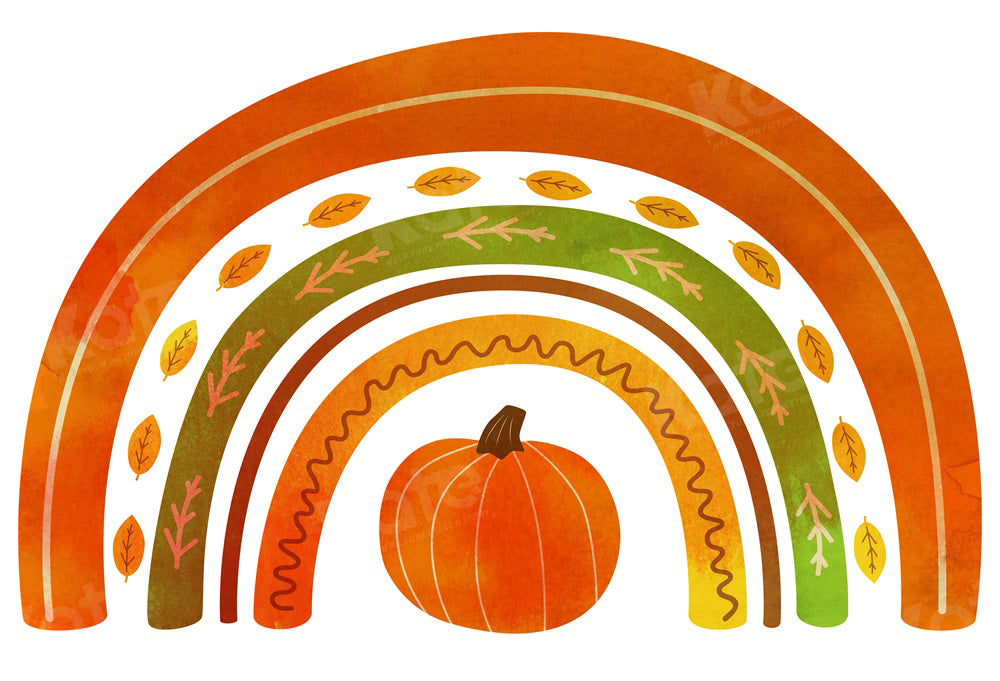 Kate Autumn Pumpkin Rainbow Backdrop for Photography - Kate Backdrop AU