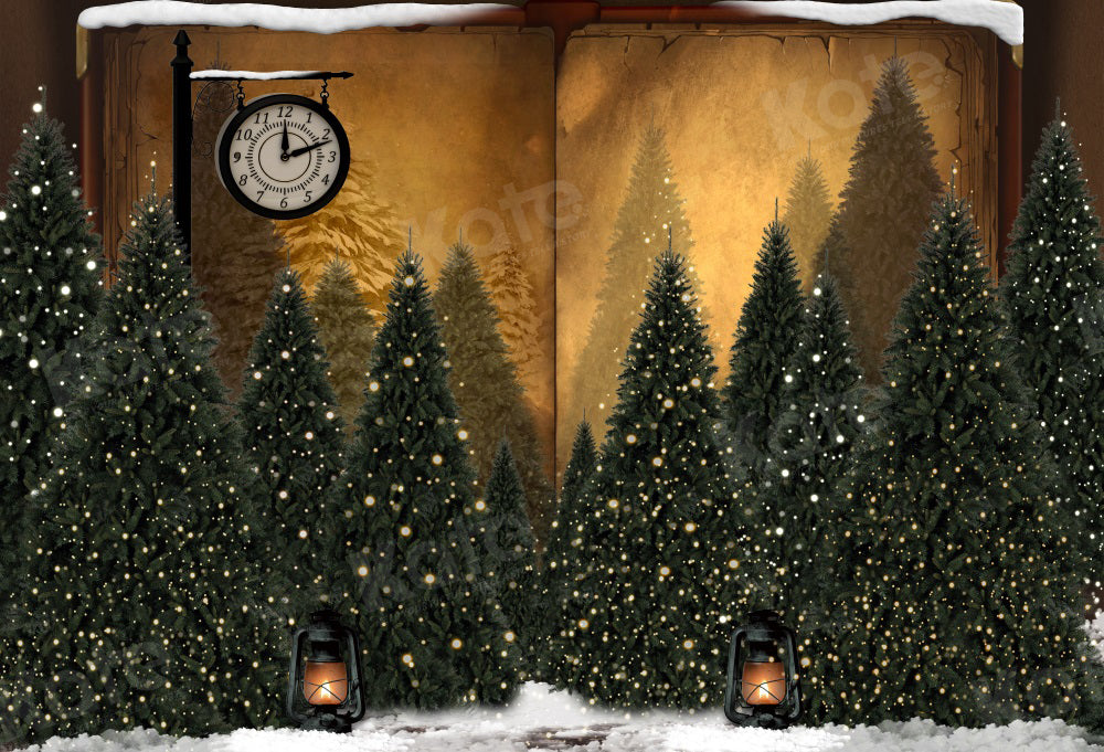 Kate Magic Christmas Trees Clock Backdrop for Photography - Kate Backdrop AU