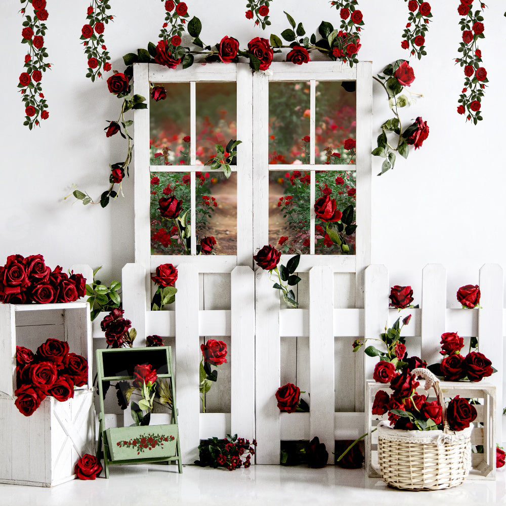 Kate Rose Manor Backdrop White Door Spring for Photography - Kate Backdrop AU