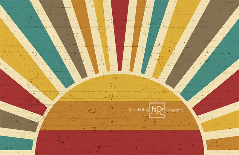 Kate Retro Sunshine Wall Backdrop Designed by Mandy Ringe Photography