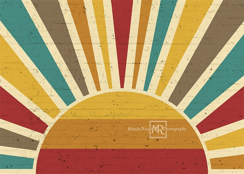 Kate Retro Sunshine Wall Backdrop Designed by Mandy Ringe Photography