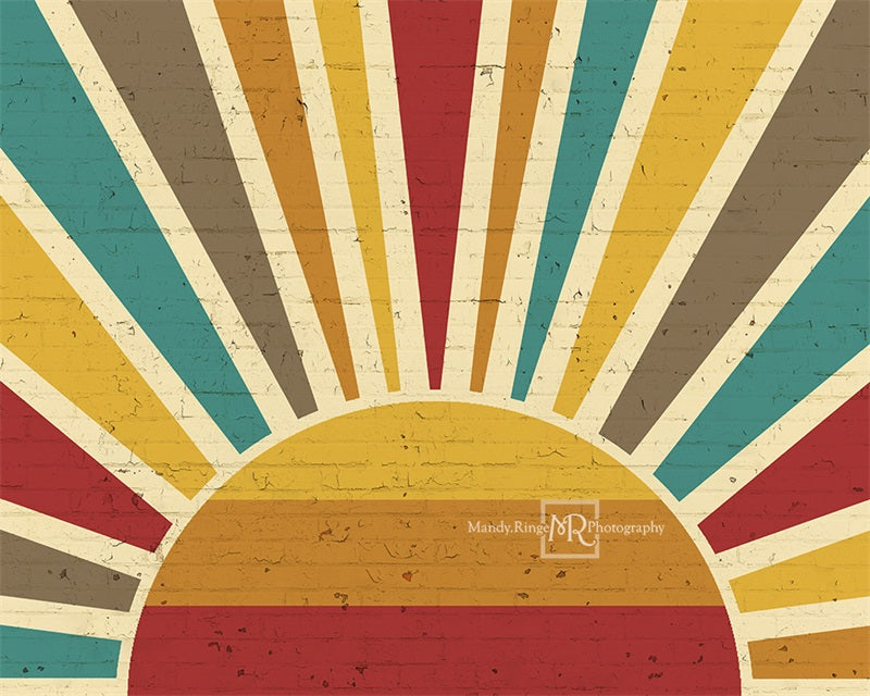 Kate Retro Sunshine Wall Backdrop Designed by Mandy Ringe Photography