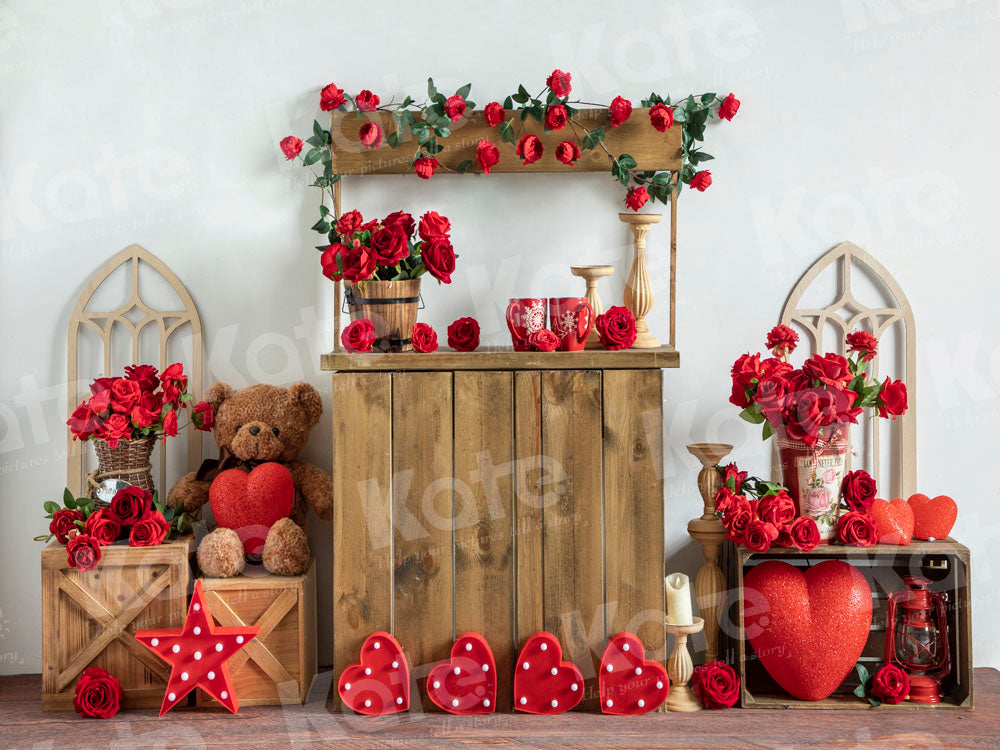 Kate Valentine's Day Rose Store Love Backdrop Designed by Emetselch - Kate Backdrop AU