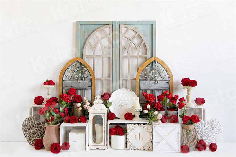 Kate Valentine's Day Rose Garden Backdrop for Photography - Kate Backdrop AU