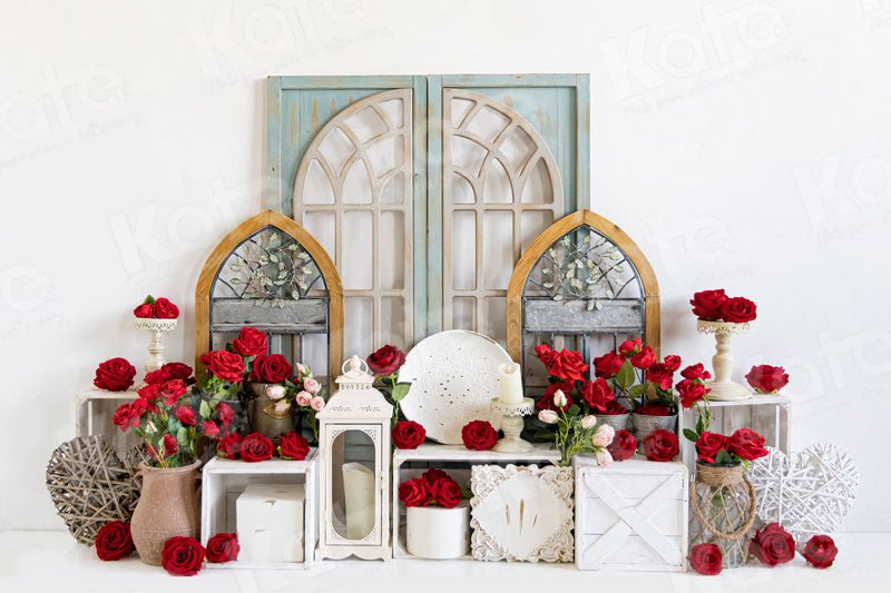 Kate Valentine's Day Rose Garden Backdrop for Photography - Kate Backdrop AU