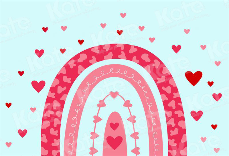 Kate Valentine's Day Love Rainbow Backdrop for Photography - Kate Backdrop AU