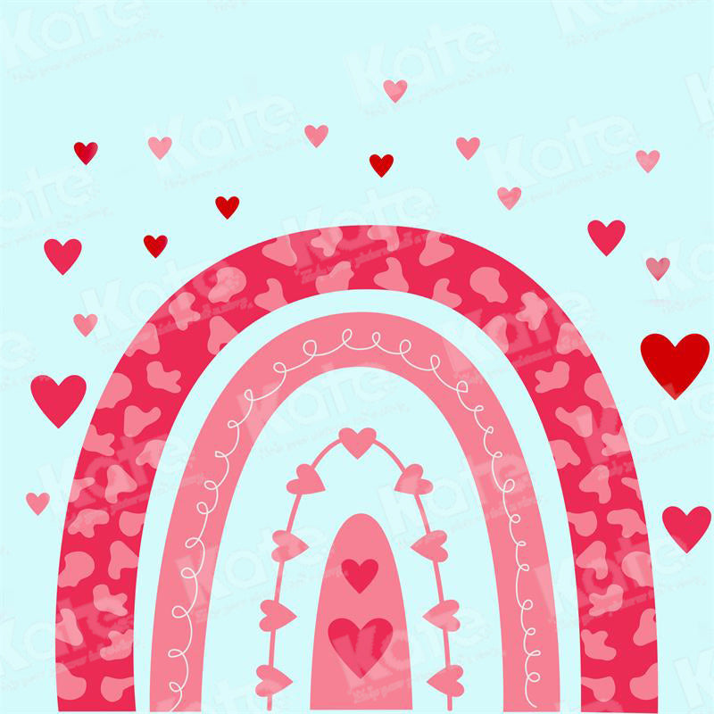 Kate Valentine's Day Love Rainbow Backdrop for Photography - Kate Backdrop AU