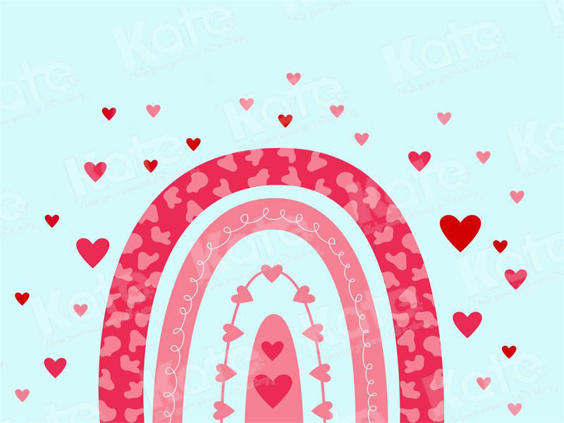 Kate Valentine's Day Love Rainbow Backdrop for Photography - Kate Backdrop AU