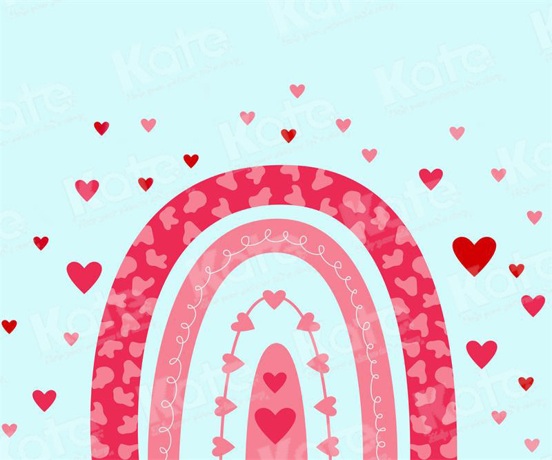Kate Valentine's Day Love Rainbow Backdrop for Photography - Kate Backdrop AU