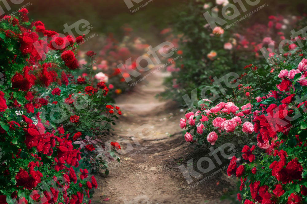 Kate Valentine's Day Backdrop Rose Flower Outdoor Wedding Designed by Chain Photography