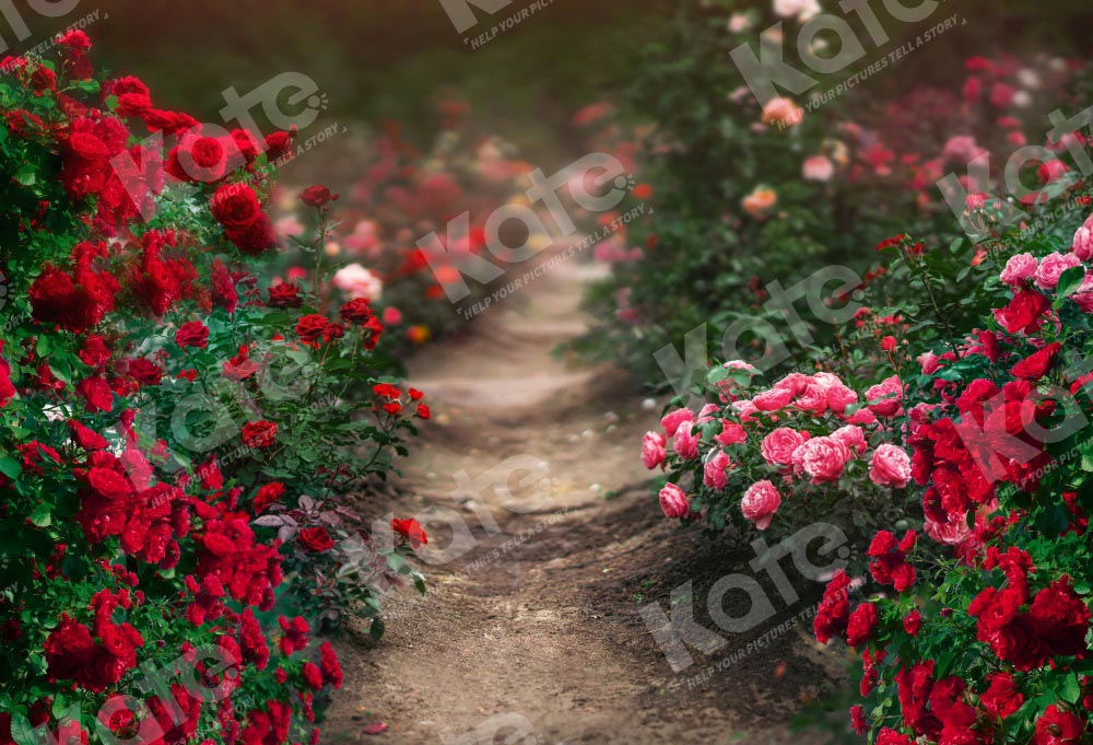 Kate Valentine's Day Backdrop Rose Flower Outdoor Wedding Designed by Chain Photography