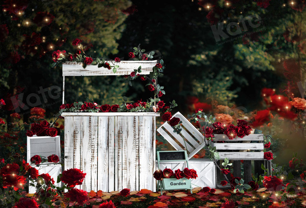 Kate Valentine's Day Rose Store Backdrop for Photography - Kate Backdrop AU