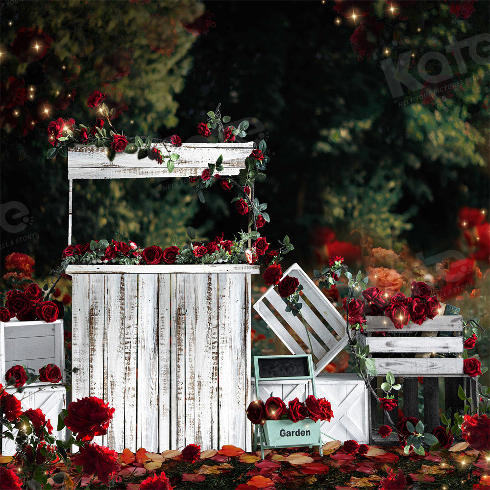Kate Valentine's Day Rose Store Backdrop for Photography - Kate Backdrop AU