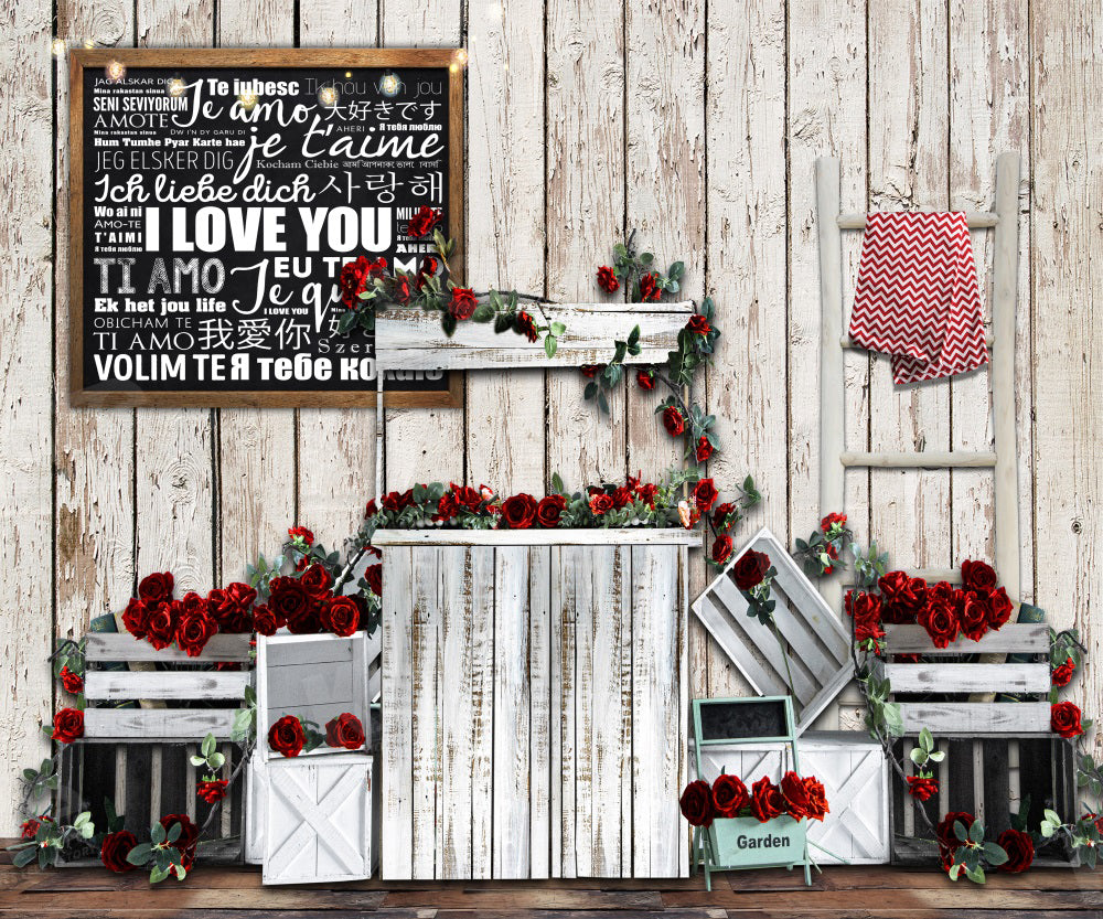Kate Valentine's Day Backdrop Store Blackboard I love you for Photography - Kate Backdrop AU