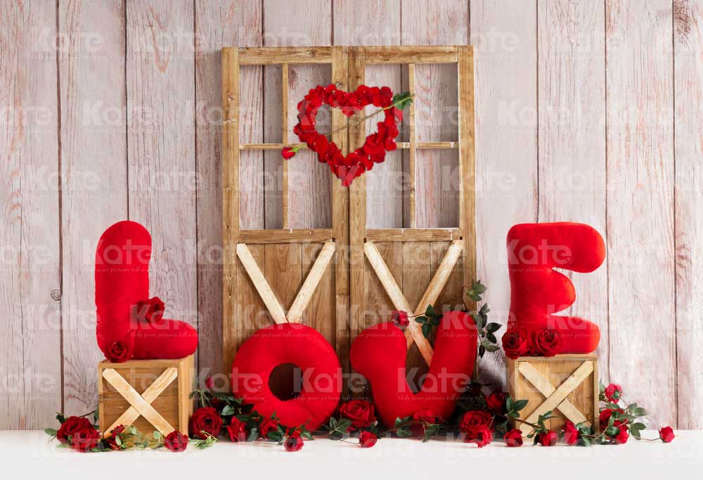 Kate Valentine's Day Love Retro Door Backdrop Designed by Emetselch