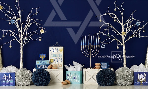 Kate Hanukkah Celebration Backdrop Designed by Mandy Ringe Photography - Kate Backdrop AU