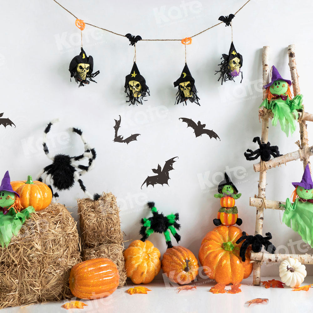 Kate Halloween Spider Pumpkin Backdrop Designed by Uta Mueller Photography - Kate Backdrop AU
