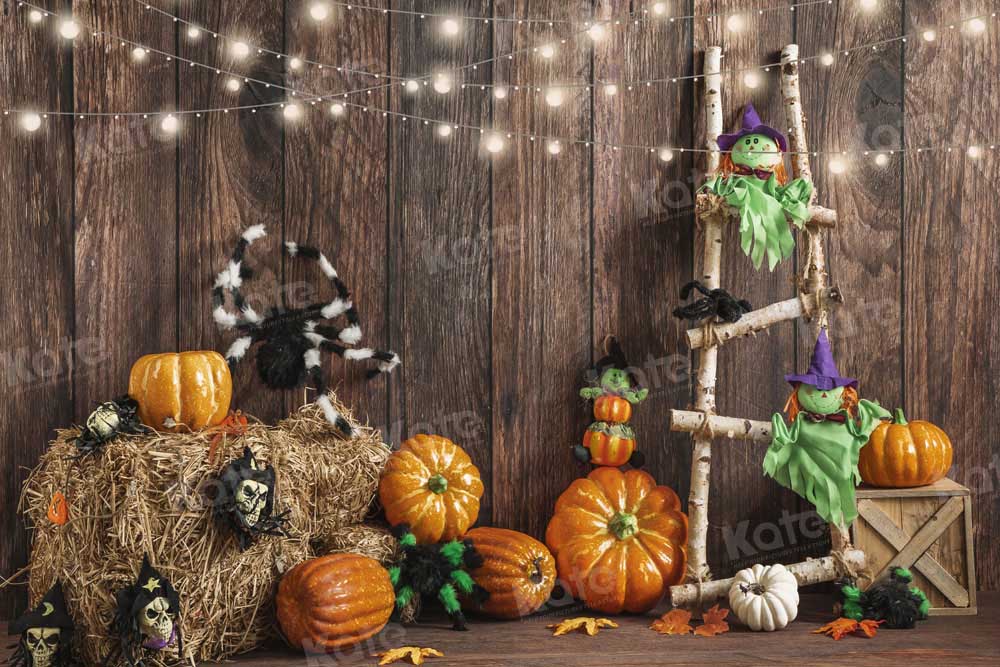 Kate Halloween Pumpkin Backdrop Barn Door Designed by Emetselch - Kate Backdrop AU