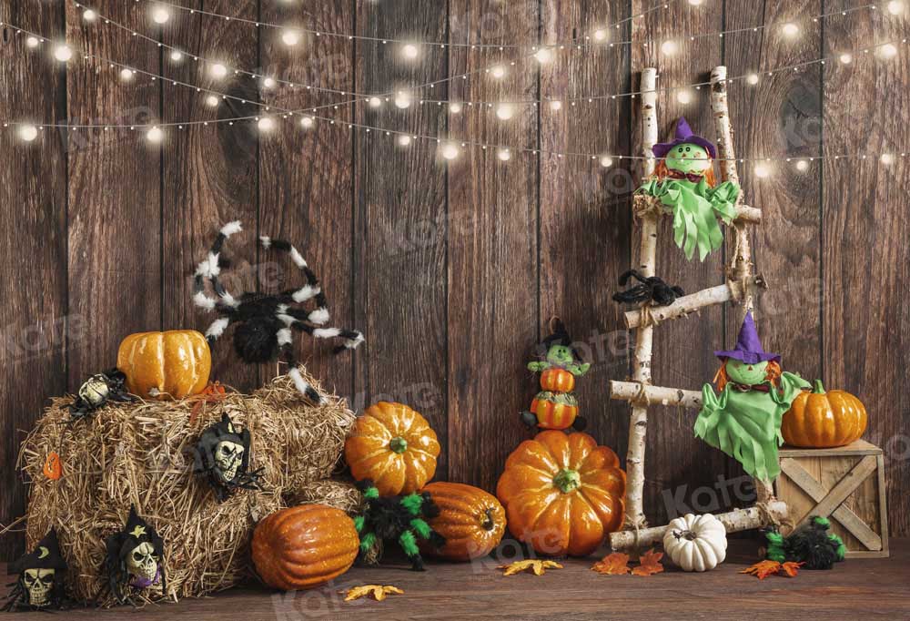 Kate Halloween Pumpkin Backdrop Barn Door Designed by Emetselch