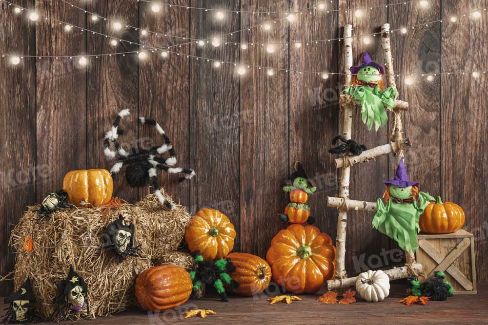 Kate Halloween Pumpkin Backdrop Barn Door Designed by Emetselch