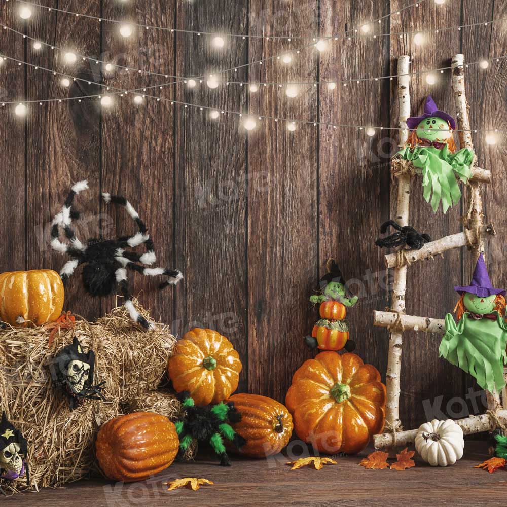 Kate Halloween Pumpkin Backdrop Barn Door Designed by Emetselch - Kate Backdrop AU