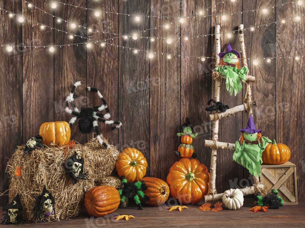 Kate Halloween Pumpkin Backdrop Barn Door Designed by Emetselch