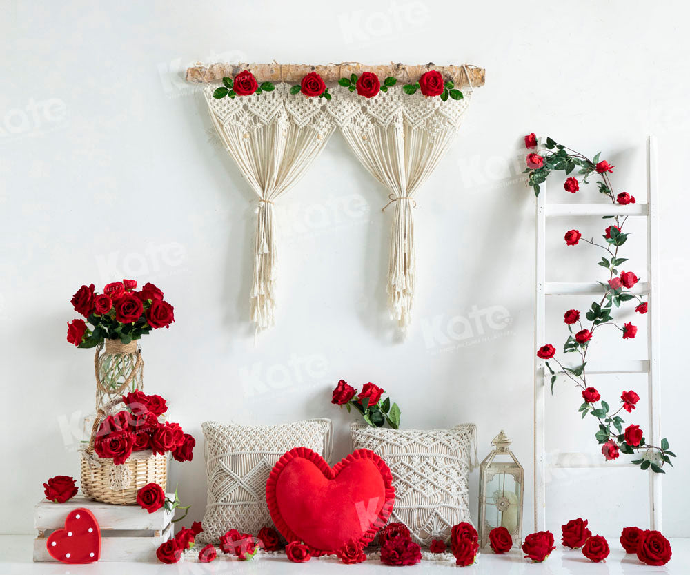 Kate Boho Valentine's Day Backdrop Rose Designed by Emetselch - Kate Backdrop AU