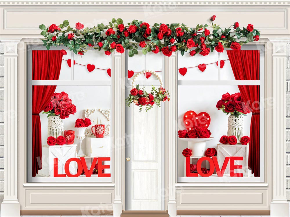 Kate Valentine's Day Backdrop Rose Shop Designed by Chain Photography - Kate Backdrop AU