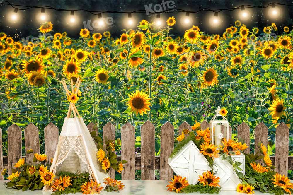 Kate Autumn Sunflower Backdrop Cake Smash Designed by Emetselch - Kate Backdrop AU