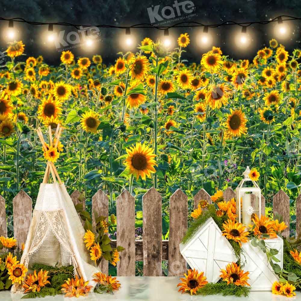 Kate Autumn Sunflower Backdrop Cake Smash Designed by Emetselch - Kate Backdrop AU
