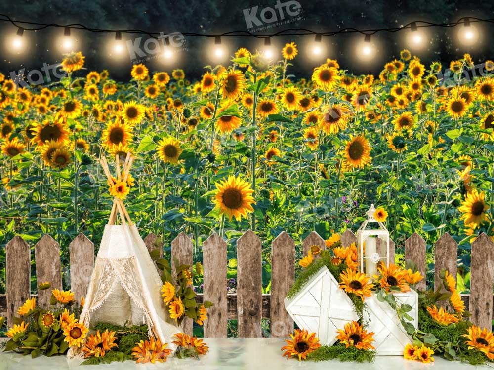 Kate Autumn Sunflower Backdrop Cake Smash Designed by Emetselch - Kate Backdrop AU