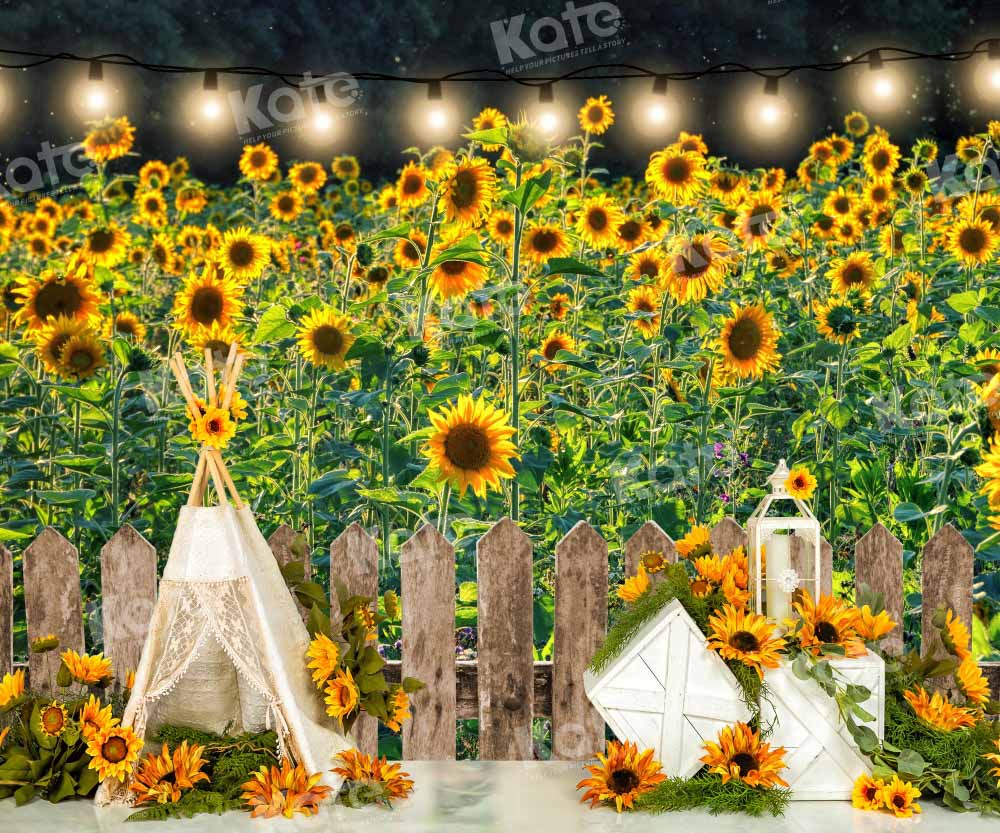 Kate Autumn Sunflower Backdrop Cake Smash Designed by Emetselch - Kate Backdrop AU