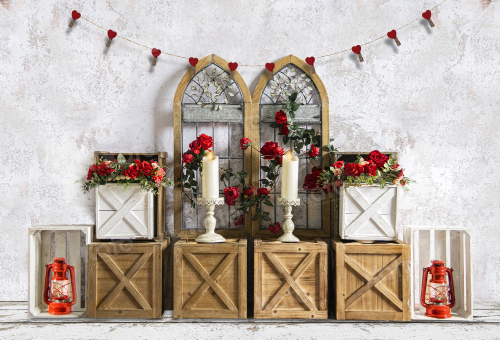 Kate Valentine's Day Candle Boxes Backdrop for Photography - Kate Backdrop AU