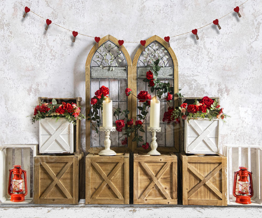 Kate Valentine's Day Candle Boxes Backdrop for Photography - Kate Backdrop AU