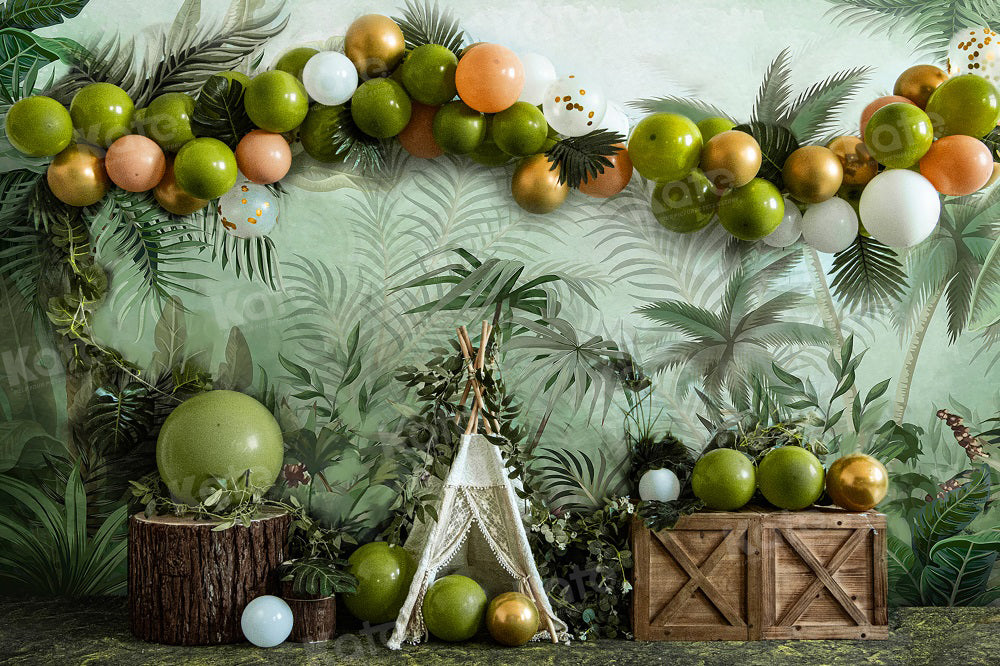Kate Boho Nature Wild Birthday Tent Cake Smash Backdrop for Photography - Kate Backdrop AU