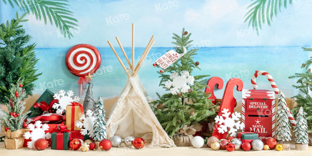 Kate Seaside Beach Christmas Backdrop Designed by Emetselch - Kate Backdrop AU