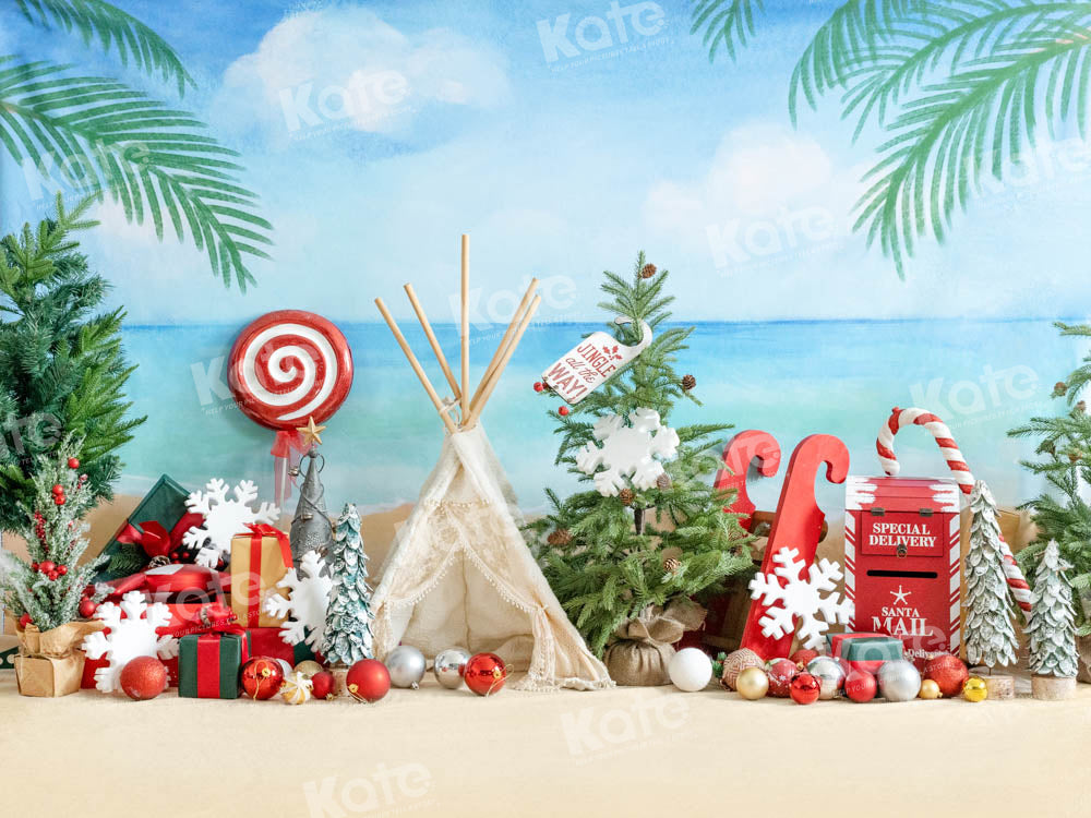 Kate Seaside Beach Christmas Backdrop Designed by Emetselch - Kate Backdrop AU