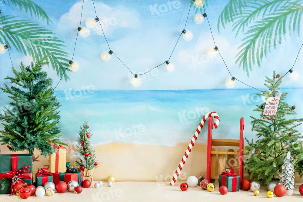 Kate Beach Christmas Backdrop Designed by Emetselch - Kate Backdrop AU