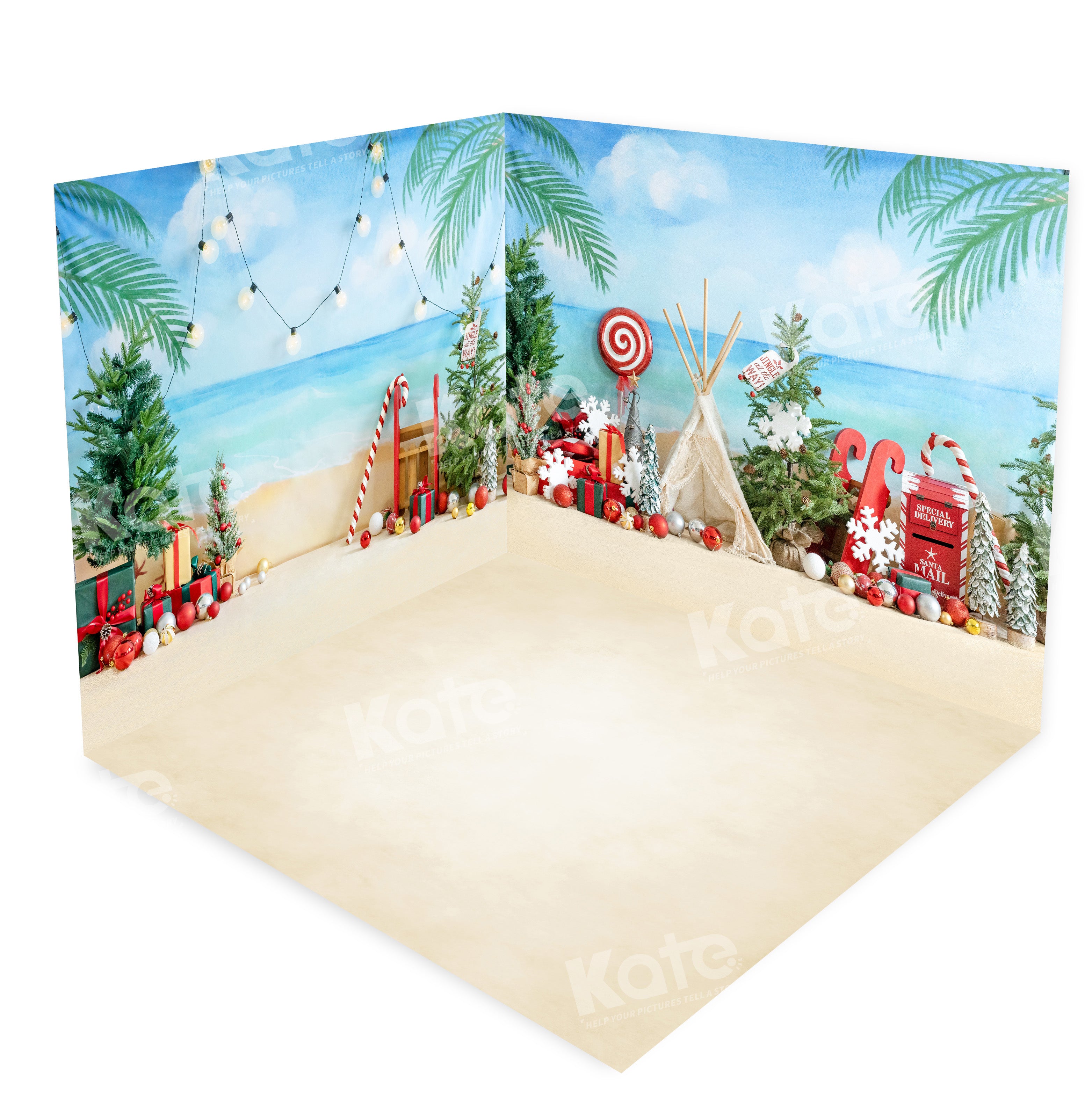 Kate Christmas in July Beach Seaside Gift Room Set(8ftx8ft&10ftx8ft&8ftx10ft)